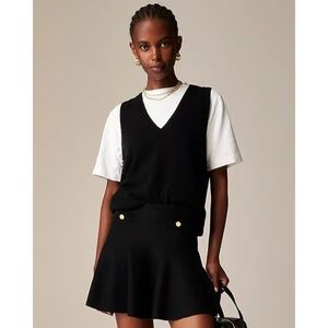 J.Crew 100% Cashmere Sweater Vest Black V-Neck Sleeveless Pullover Size Large